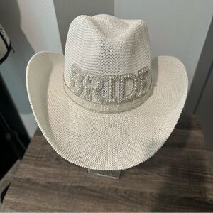 Chic White Bride Hat with Embellishments